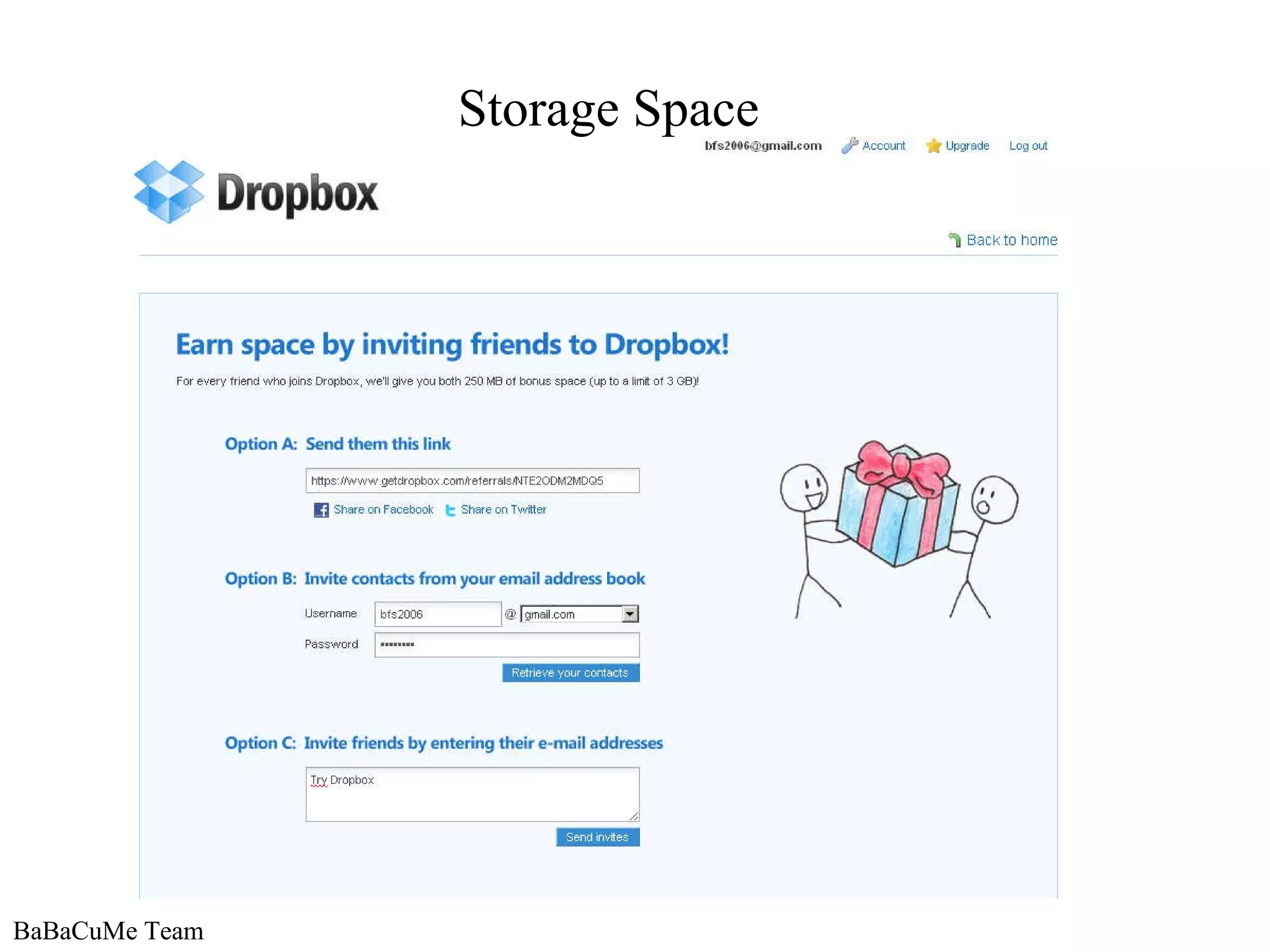 BaBaCuMe Team Storage Space 