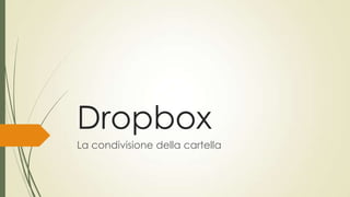 Dropbox
La condivisione della cartella

 