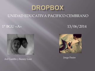 UNIDAD EDUCATIVA PACIFICO CEMBRANO
1° BGU «A» 13/06/2014
Axl Castillo y Kenny Loor
Jorge Freire
 