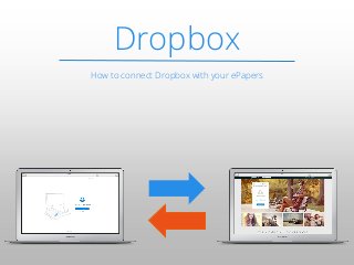 Dropbox
How to connect Dropbox with your ePapers
 