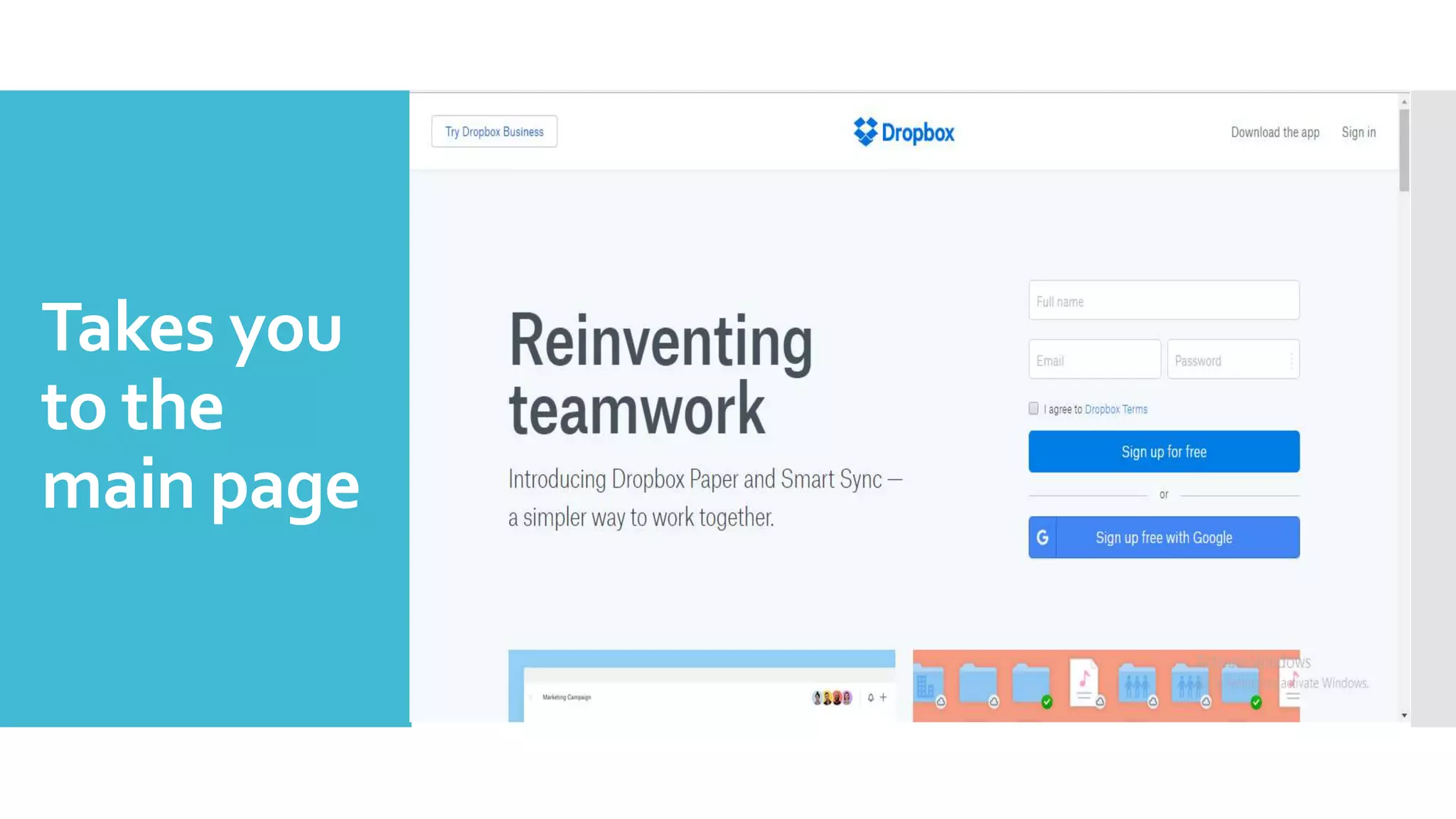 Takes you
to the
main page
 