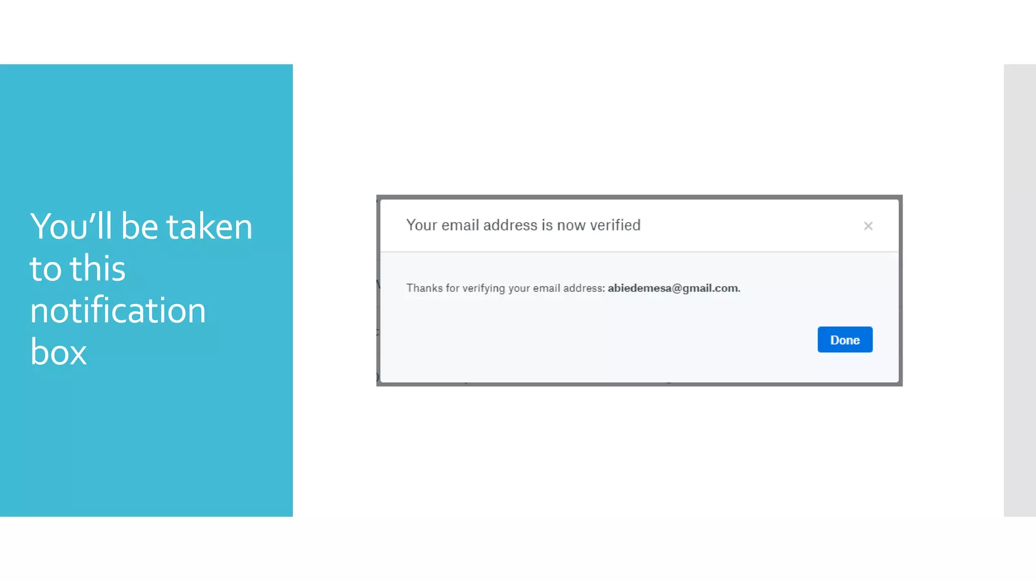 You’ll be taken
to this
notification
box
 