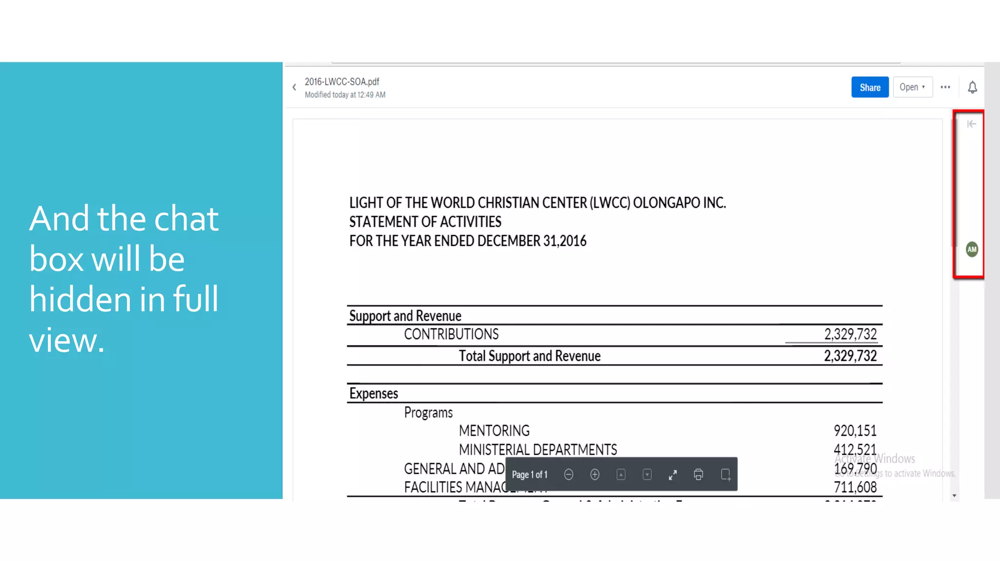 And the chat
box will be
hidden in full
view.
 