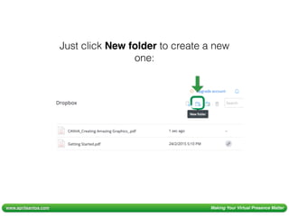 www.aprilsantos.com Making Your Virtual Presence Matter
Just click New folder to create a new
one:
 