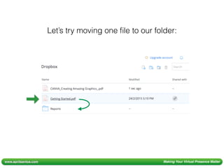 www.aprilsantos.com Making Your Virtual Presence Matter
Let’s try moving one ﬁle to our folder:
 