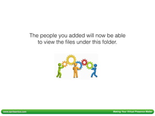 www.aprilsantos.com Making Your Virtual Presence Matter
The people you added will now be able
to view the ﬁles under this folder.
 