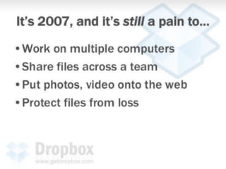 Dropbox Pitch Deck - not a template