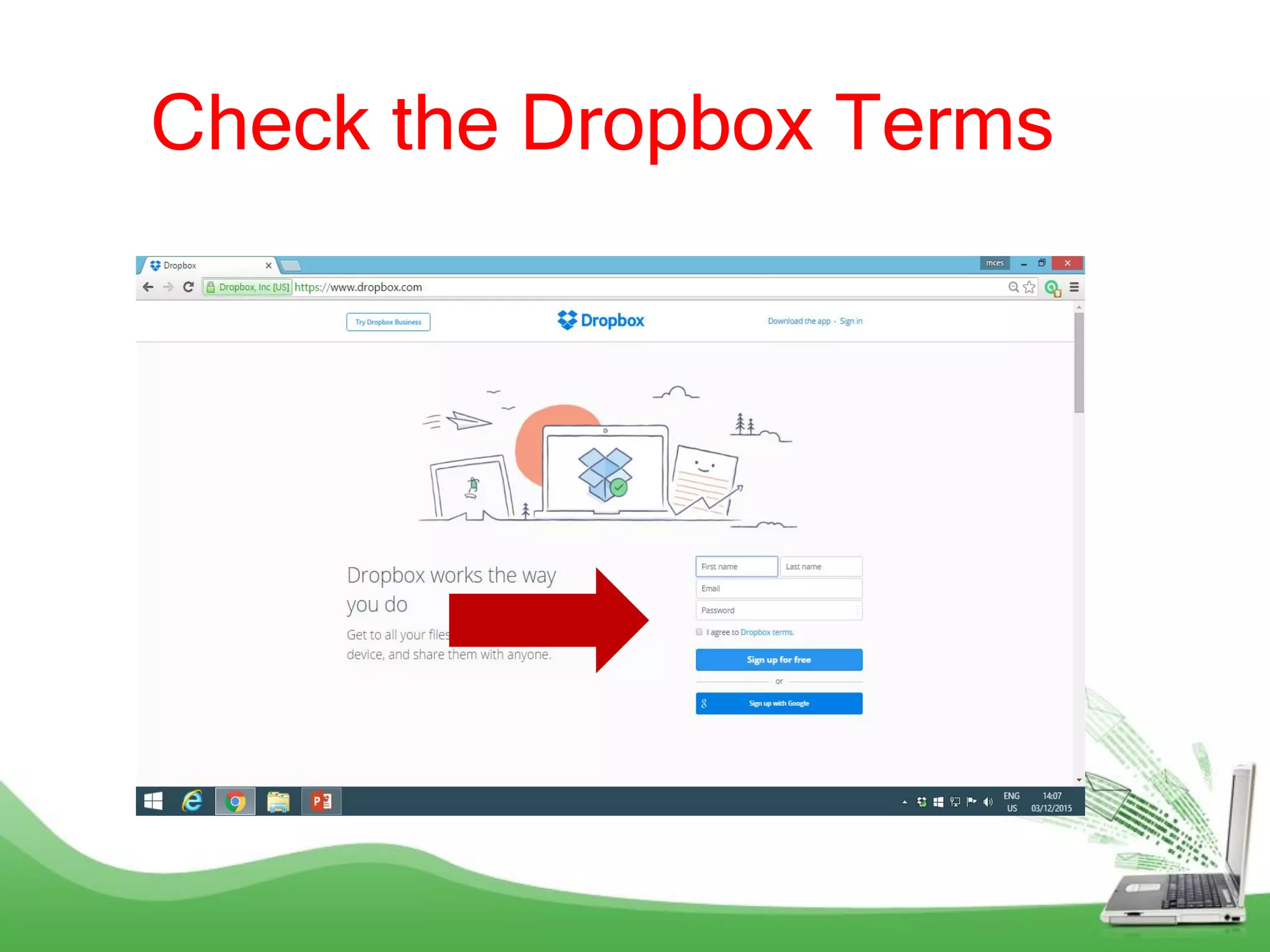 Check the Dropbox Terms
 