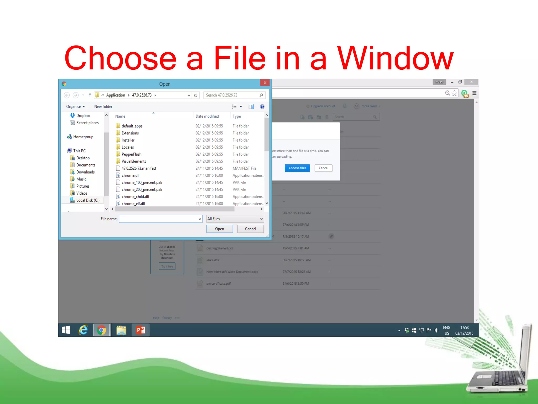 Choose a File in a Window
 
