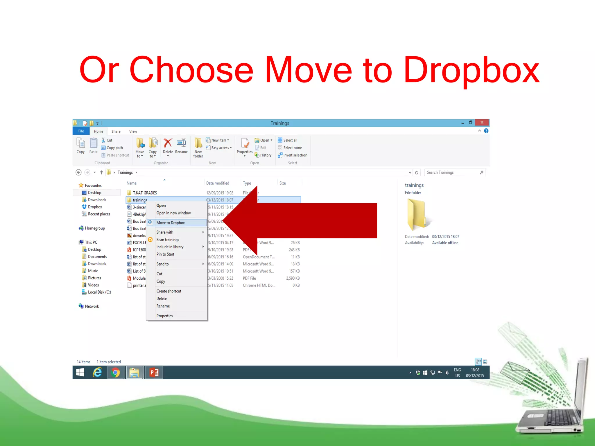 Or Choose Move to Dropbox
 