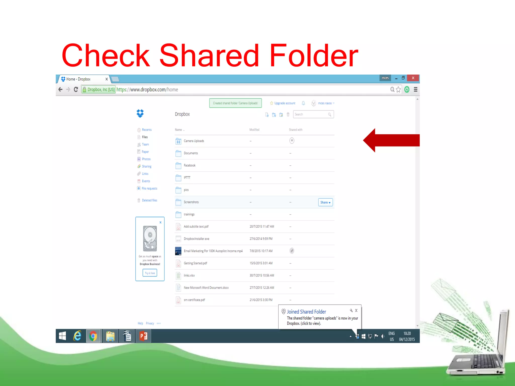Check Shared Folder
 
