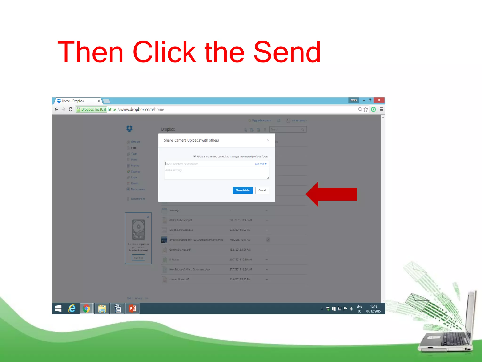 Then Click the Send
 