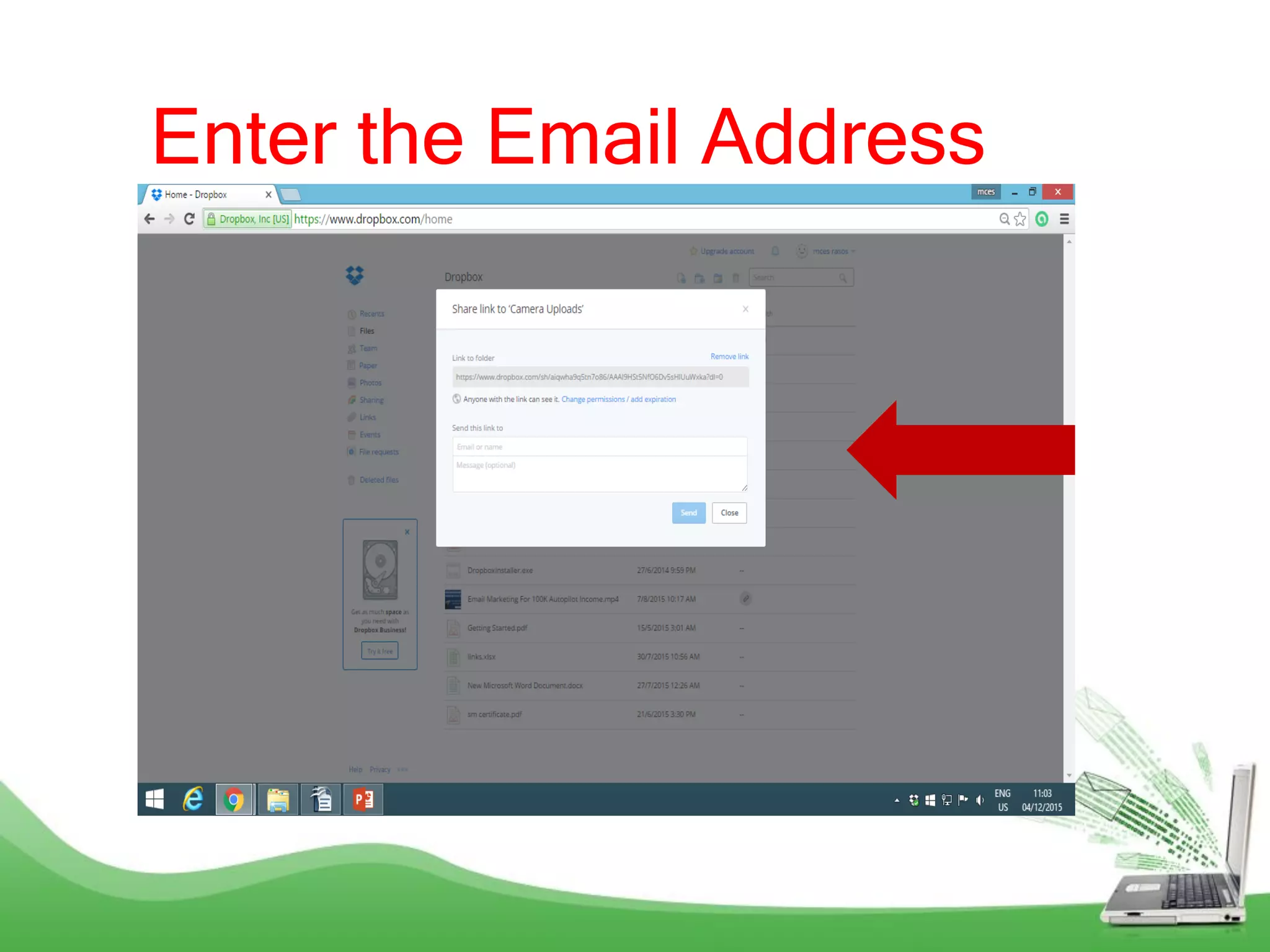 Enter the Email Address
 