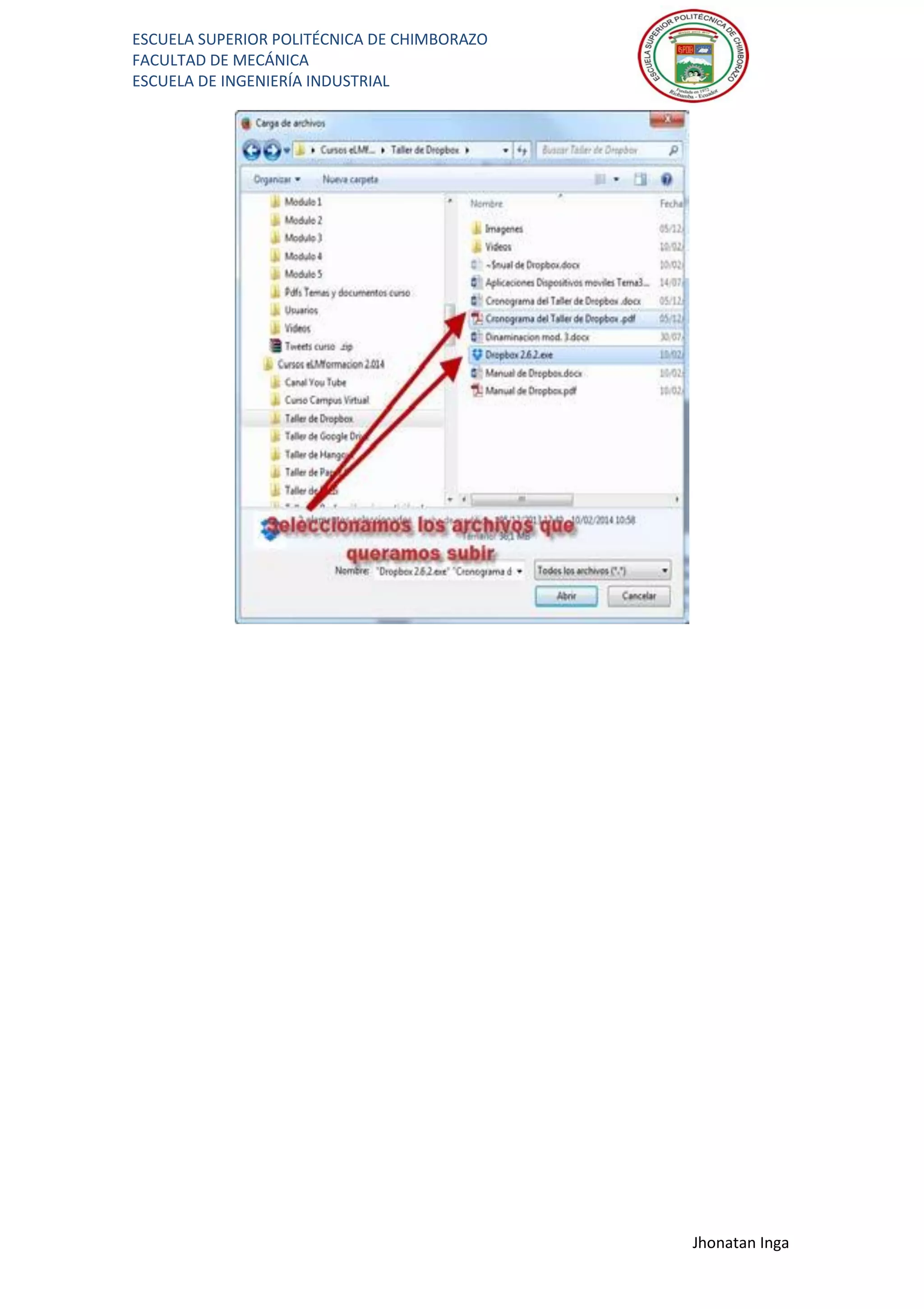 ESCUELA SUPERIOR POLITÉCNICA DE CHIMBORAZO
FACULTAD DE MECÁNICA
ESCUELA DE INGENIERÍA INDUSTRIAL
Jhonatan Inga
 