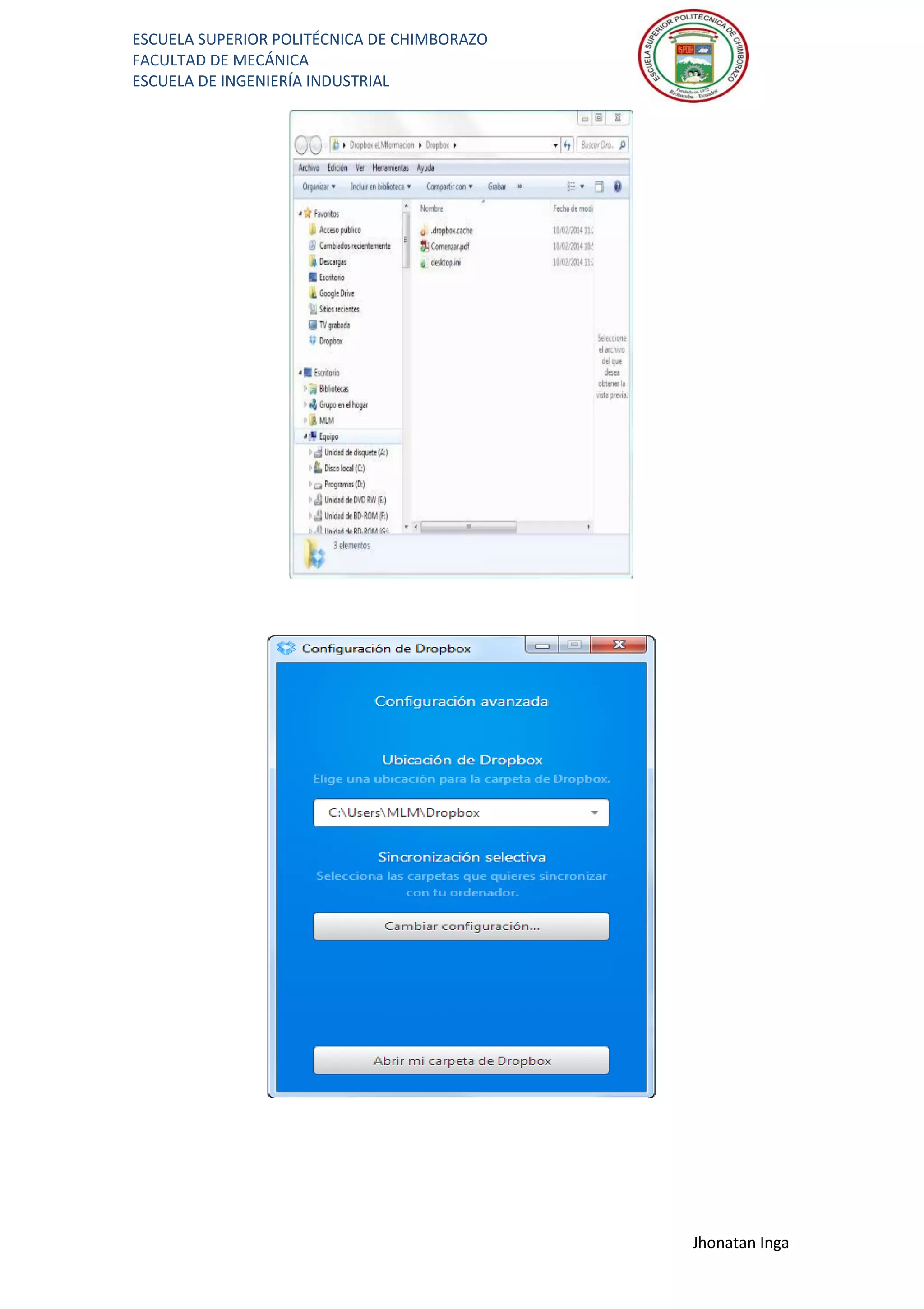 ESCUELA SUPERIOR POLITÉCNICA DE CHIMBORAZO
FACULTAD DE MECÁNICA
ESCUELA DE INGENIERÍA INDUSTRIAL
Jhonatan Inga
 