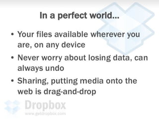 Dropbox pitch deck