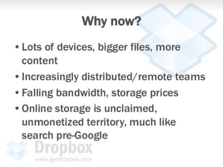 Dropbox pitch deck
