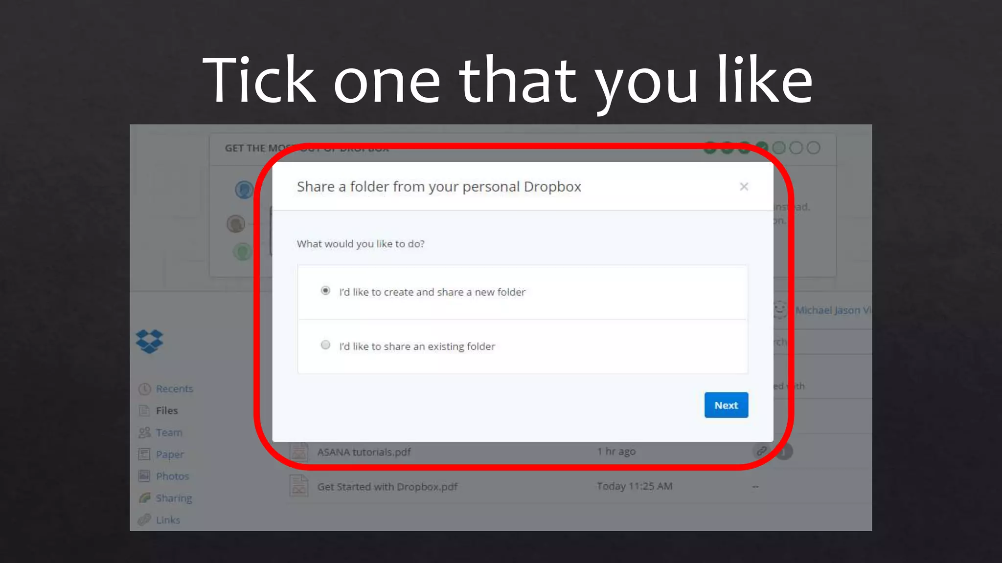 Tick one that you like
 