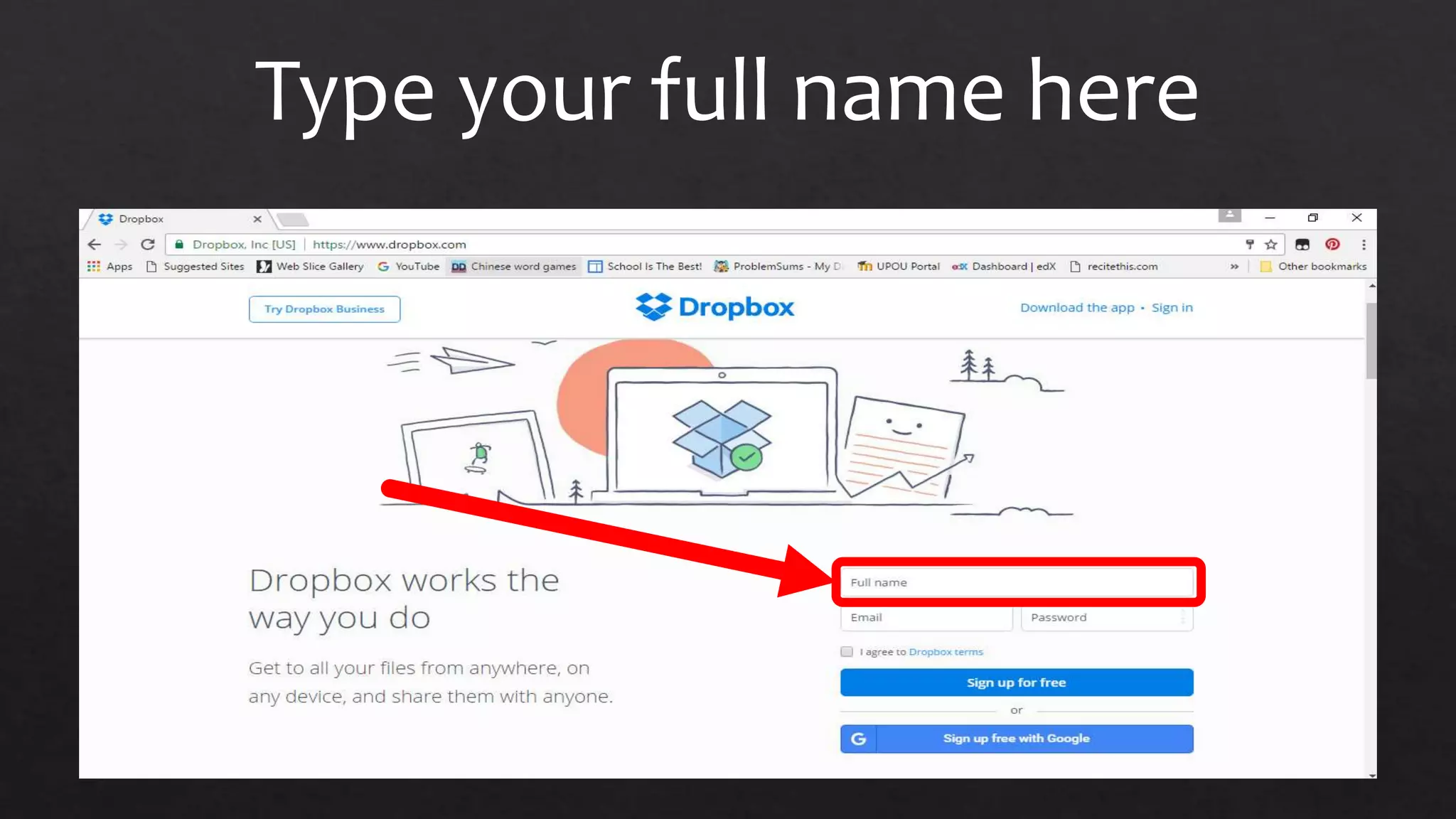 Type your full name here
 