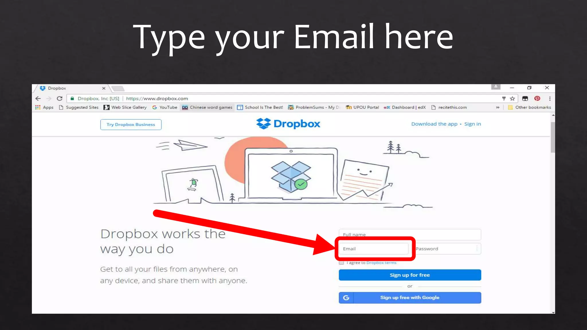 Type your Email here
 
