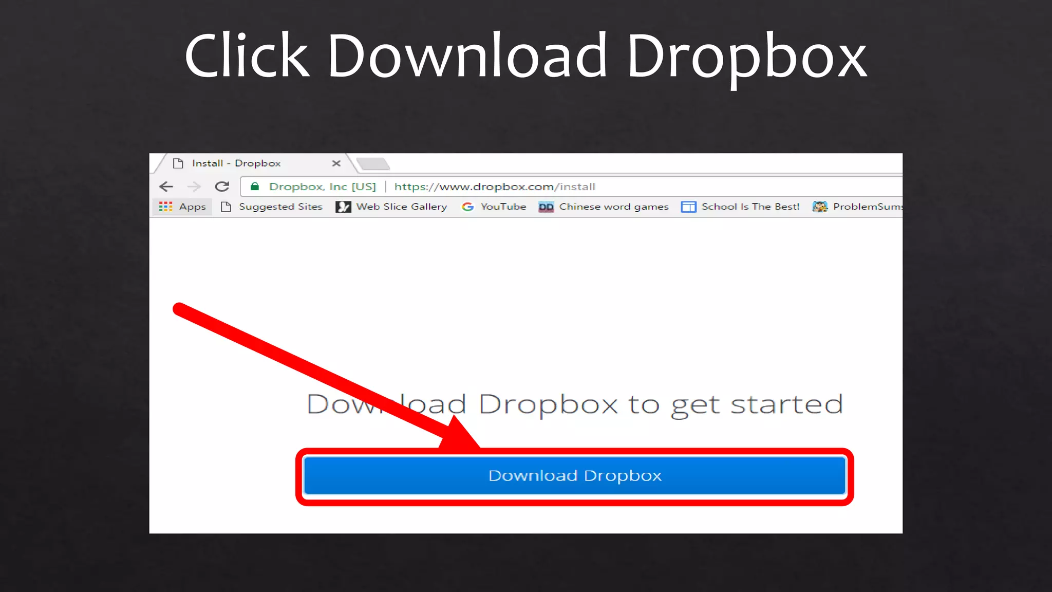 Click Download Dropbox
 