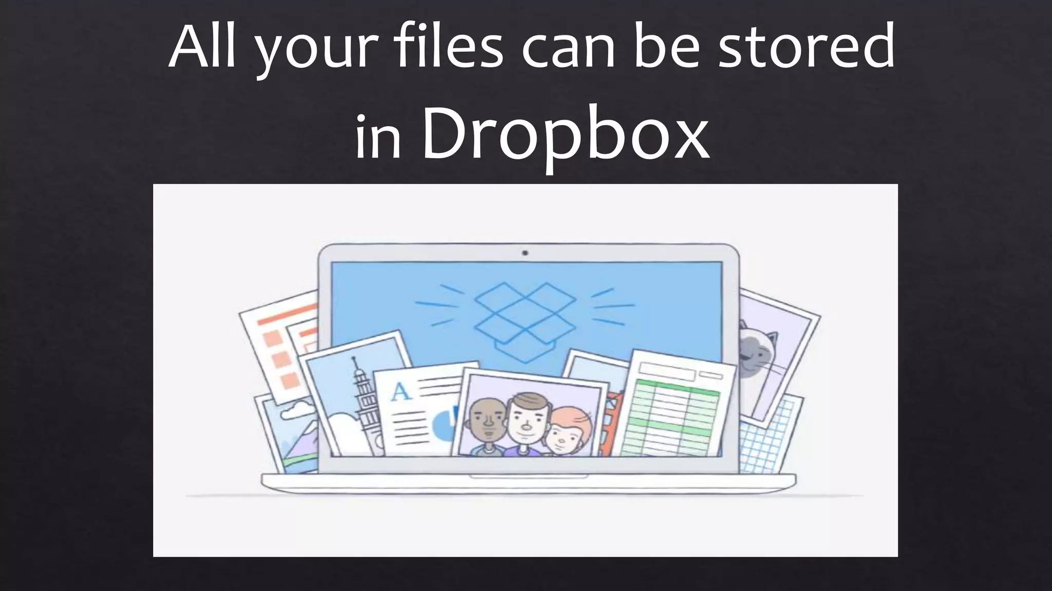 All your files can be stored
in Dropbox
 