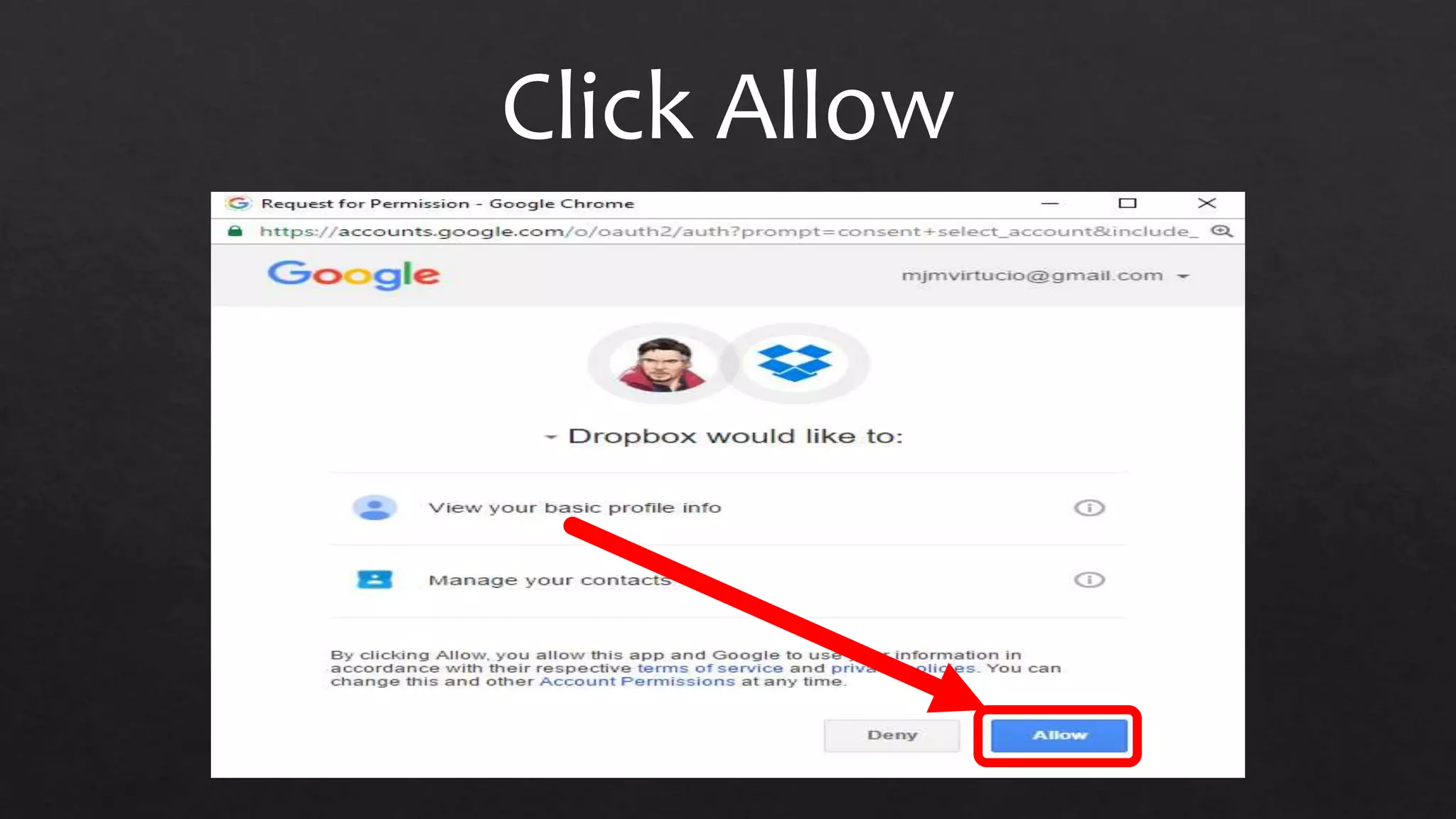 Click Allow
 