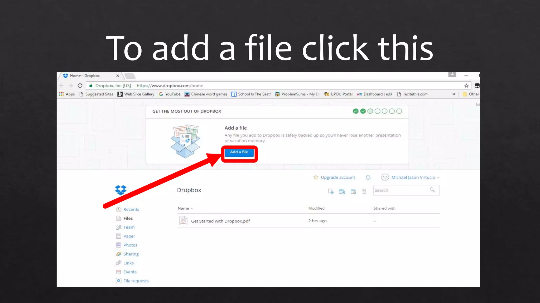 To add a file click this
 