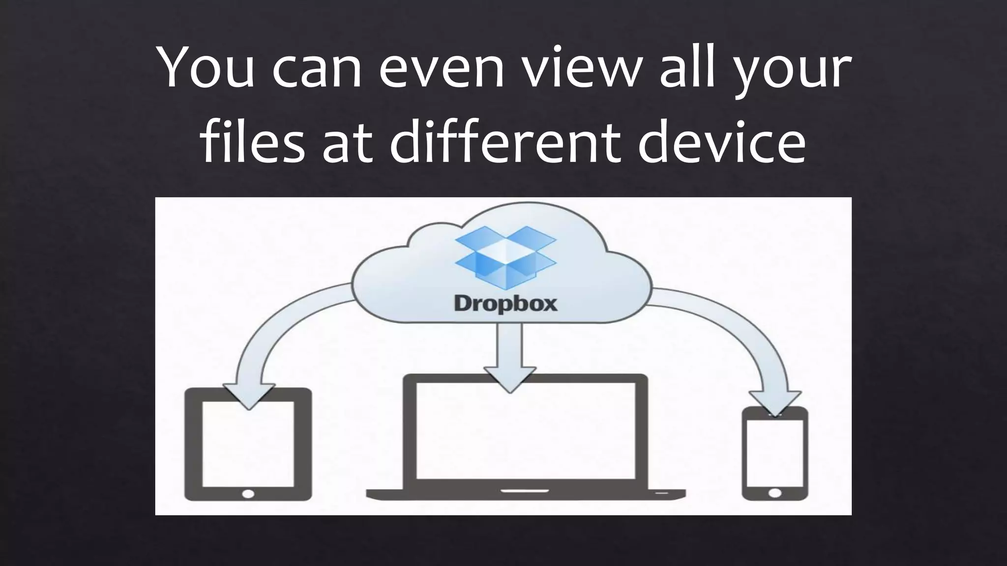 You can even view all your
files at different device
 