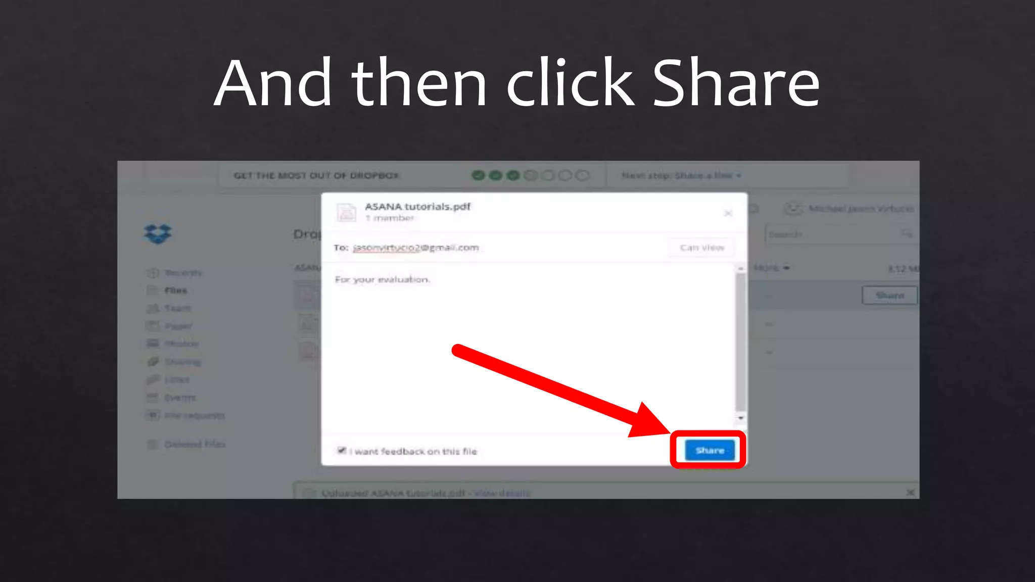 And then click Share
 