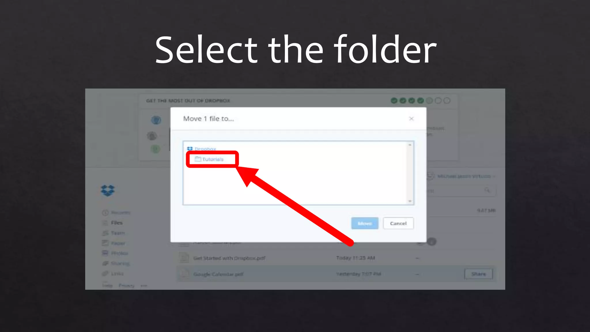 Select the folder
 
