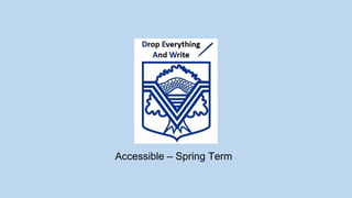 Drop everything and write spring term 2021 accessible | PDF