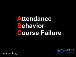 Attendance
Behavior
Course Failure
adams14.org
 