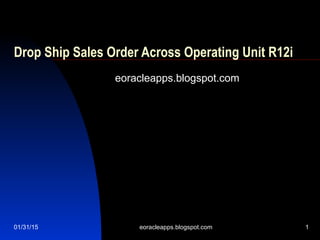 DROP SHIP ACROSS OPERATING UNITS
BIZINSIGHT CONSULTING INC.
DROP SHIP ACROSS OPERATING UNITS IN ORACLE EBS
Bizinsight Consulting Inc.
www.bizinsightinc.com
inquiry@bizinsightinc.com
 