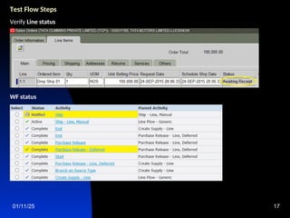 01/11/25 17
Test Flow Steps
Verify Line status
WF status
 