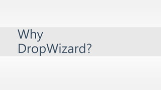 Why 
DropWizard? 
 