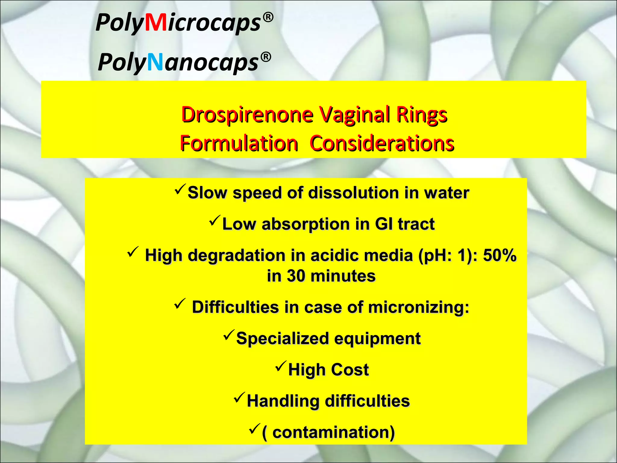 Drospirenone estradiol vaginal rings PPT