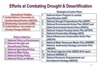 Drought and desertification vulnerability assessment, and mitigation ...