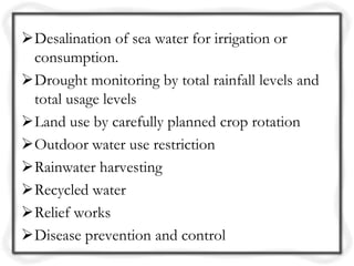 Drought management and water harvesting m5 | PPTX