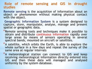 drought monitoring and management using remote sensing | PPTX