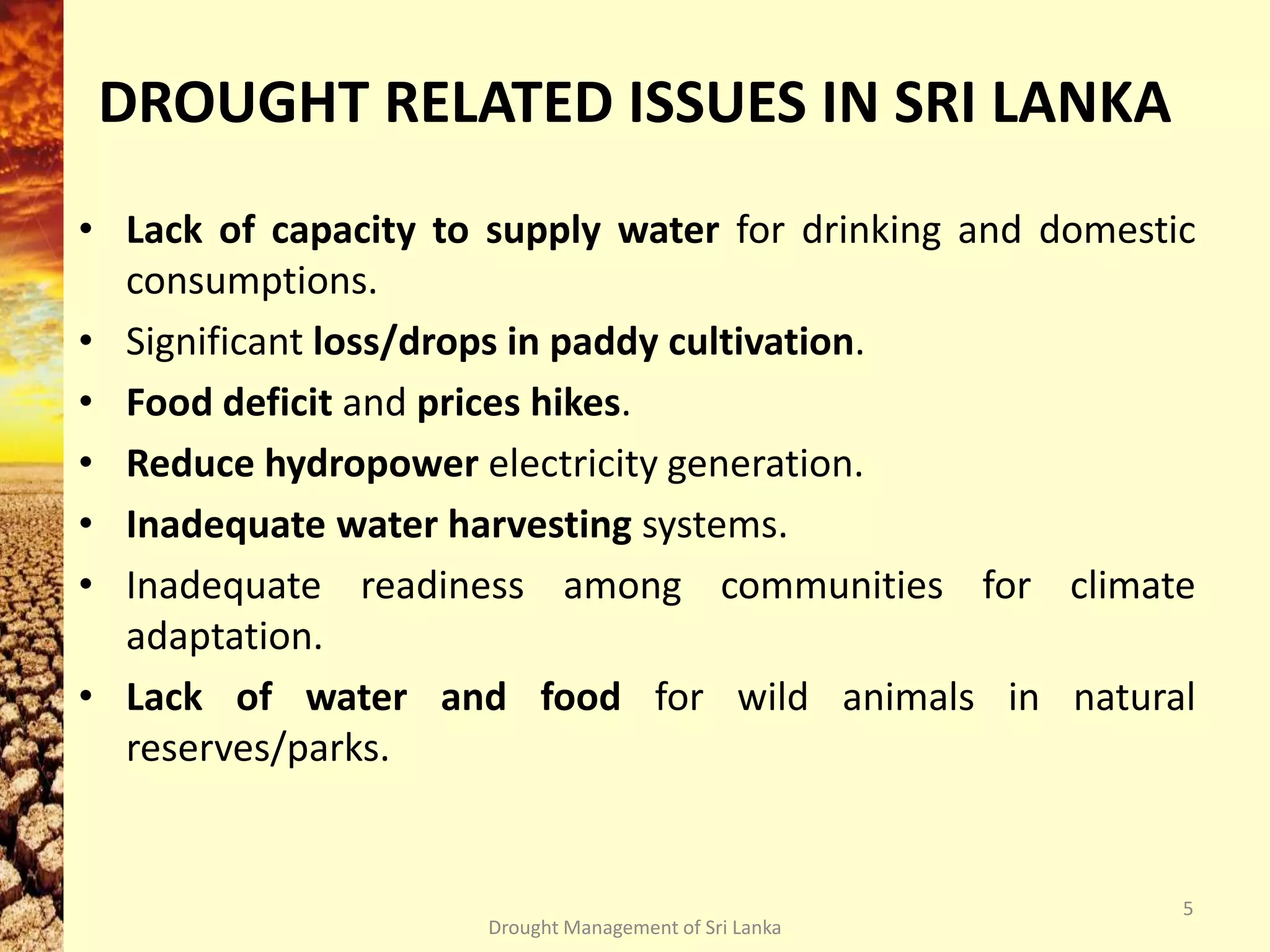 DROUGHT MANAGEMENT OF SRI LANKA | PPTX