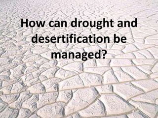 How can drought and
desertification be
managed?
 