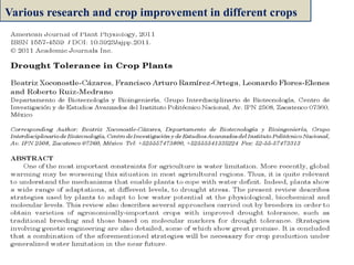 Drought tolerance in crops | PPTX