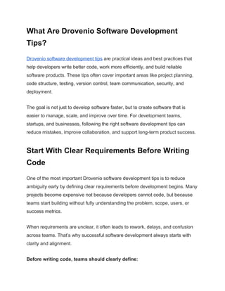 Drovenio Software Development Tips: A Practical Guide to Building ...