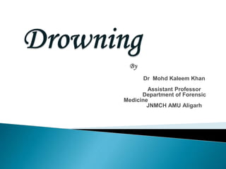 By
Dr Mohd Kaleem Khan
Assistant Professor
Department of Forensic
Medicine
JNMCH AMU Aligarh
 