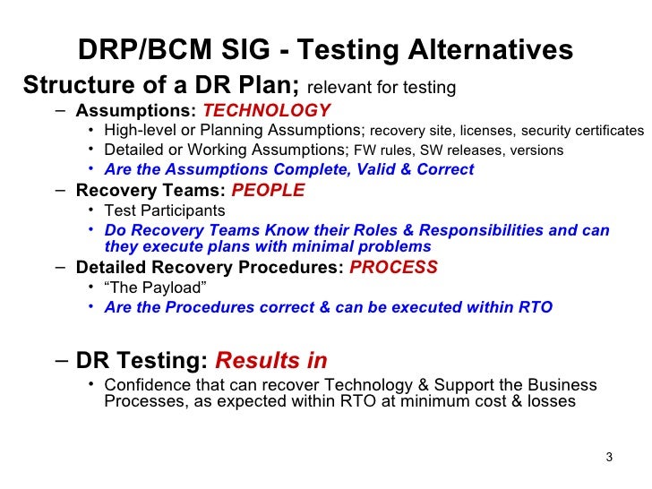 Drp Bcp Testing Alternatives