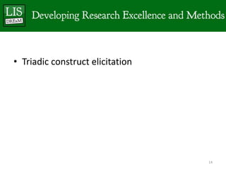 • Triadic construct elicitation




                                  14
 