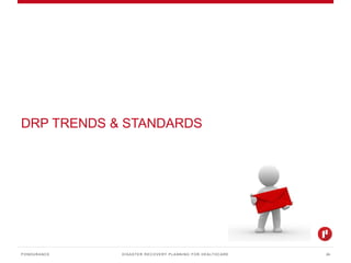 DISASTER RECOVERY PLANNING FOR HEALTHCAREPONDURANCE 24
DRP TRENDS & STANDARDS
 