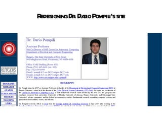 Redesigning Dr. Dario Pompili's site 
