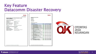 Key Feature
Datacomm Disaster Recovery
6
 